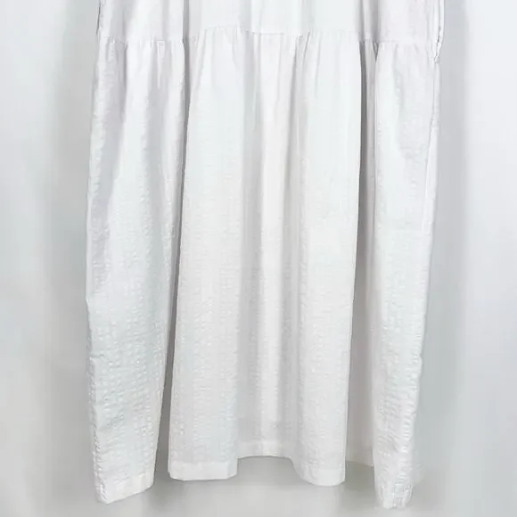 Old Navy Women's Tiered Puff Sleeve Midi Dress XXL White Pockets - Picture 12 of 16
